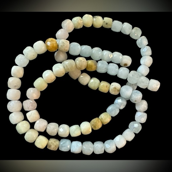 Genuine Multi-Faceted Aquamarine Gemstone Beads - Picture 2 of 5